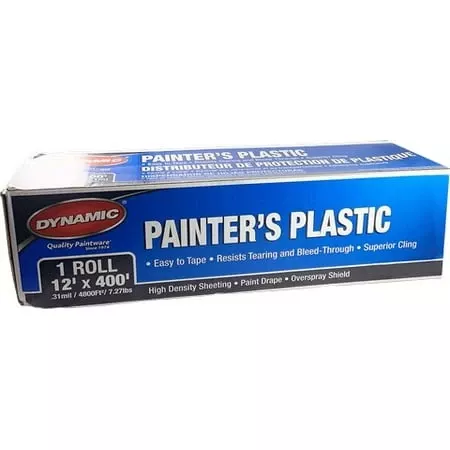 00039 12' X 400' High Density Painters Plastic Drop Sheet - 0.31 Mil