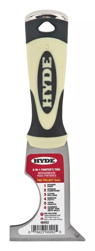 06992 6-in-1 Painter's Tool, Carbon Steel, 2-1/2 Inch, Black/cream