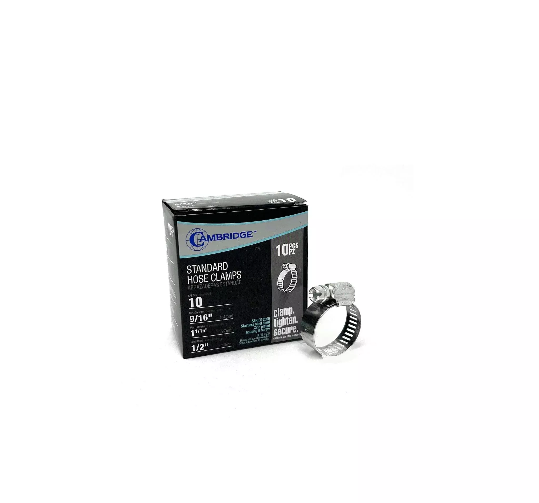#10 - 9/16 TO 1-1/16 STANDARD HOSE CLAMP (BOX OF 10)