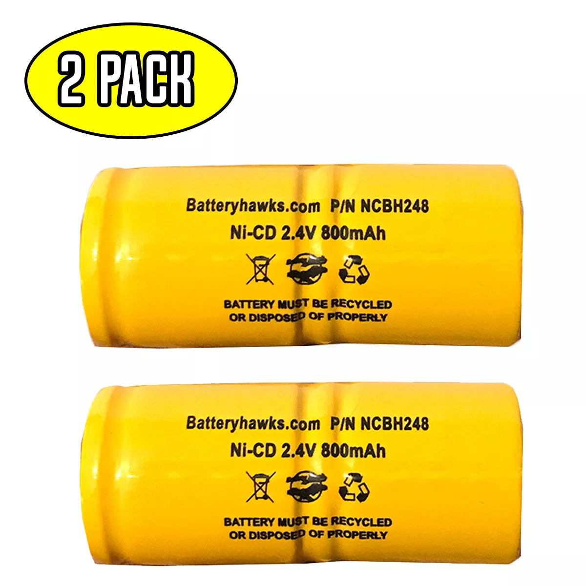 (2 Pack) 8850 TIF Ni-CD Battery Pack Replacement for Gas Meter