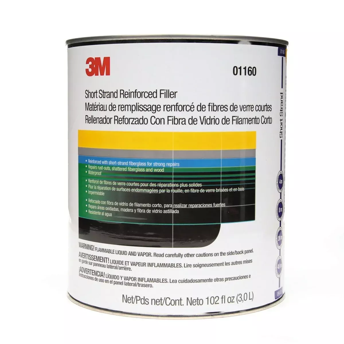3M 01160 – Short Strand Reinforced Filler (1 Gallon)