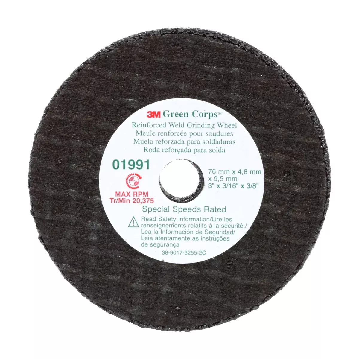 3M 01991 – 3″ Green Corps™ Weld Grinding Wheel (5 Pcs)