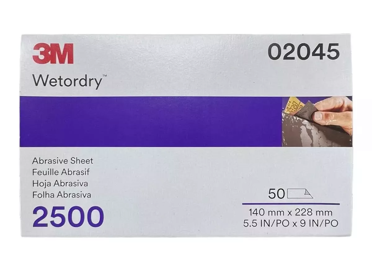 3M 02045 – 2500 Grit Wetordry™ Abrasive Sandpaper Sheets (50 Pcs)