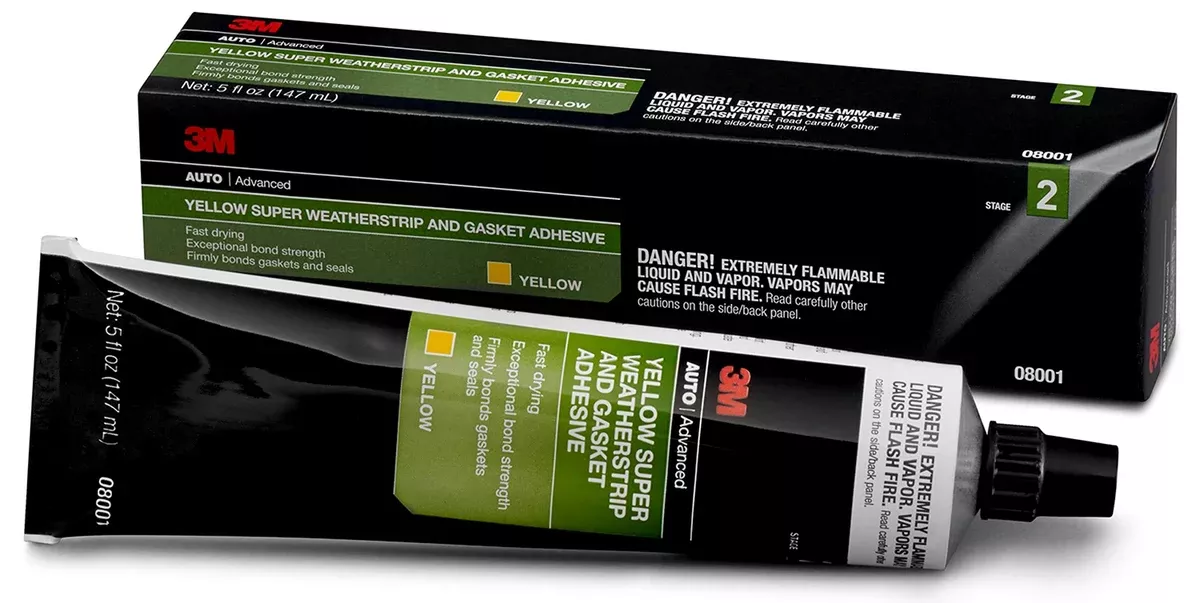 3M 08001 – Super Weatherstrip & Gasket Adhesive (5 oz Tube, Yellow)