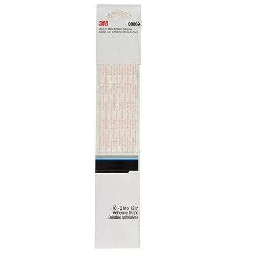 3M 08069 – Transfer Press-In-Place Emblem Adhesive (2 × 12 in, Clear, 10 Pcs)