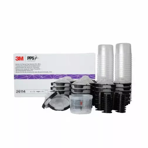 3M 26114 – PPS 2.0 Mini Lids & Liners (250 mL / 8.5 oz, 200 Micron, 50 Pack)