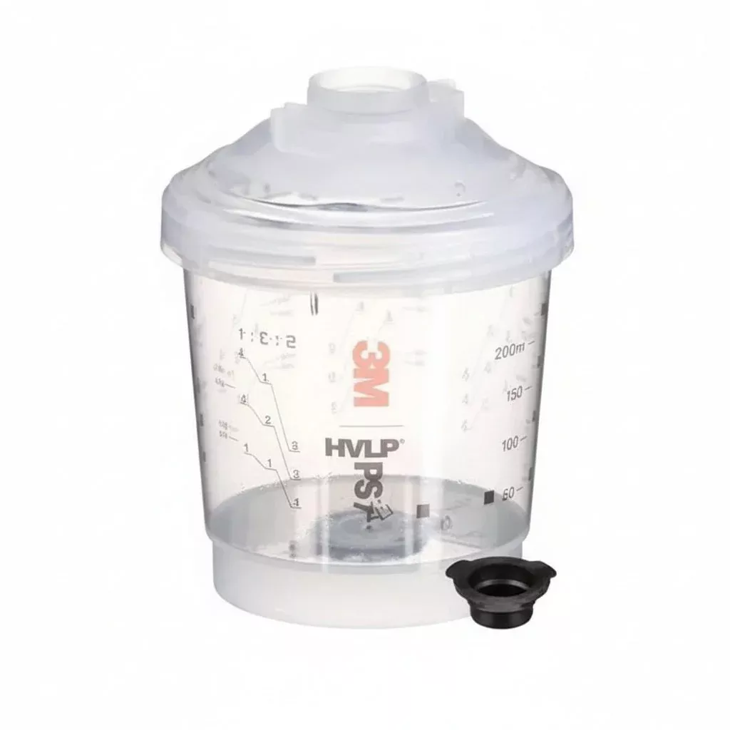 3M 26261 – PPS Series 2.0 Vented Spray Cup Kit (250 mL / 8.5 oz, 200 Micron, 50 Pack)