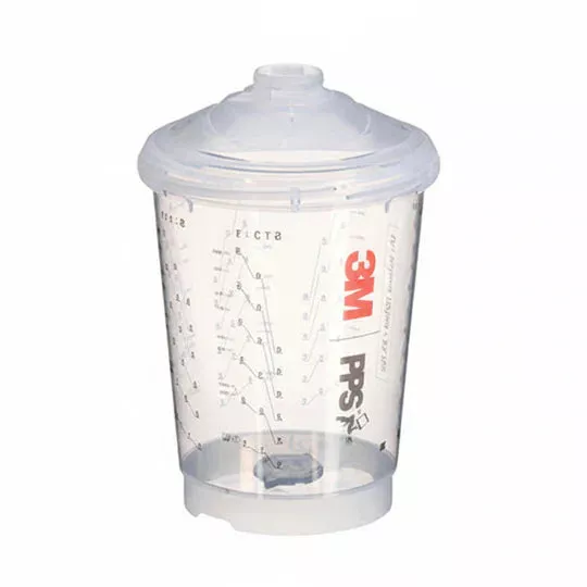 3M 26262 – PPS Series 2.0 Vented Spray Cup Kit (400 mL / 13.5 oz, 200 Micron, 50 Pack)