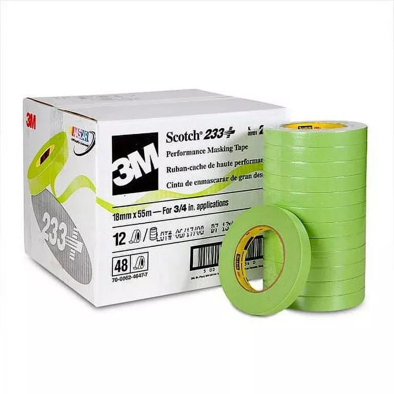 3M 26334 – 3/4" Performance Green Masking Tape 233+ (Case of 48 Rolls)