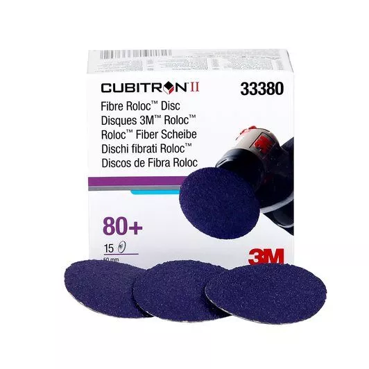 3M 33380 – 80 Grit Cubitron™ II Fibre Roloc™ Disc (2", 15 Pcs)