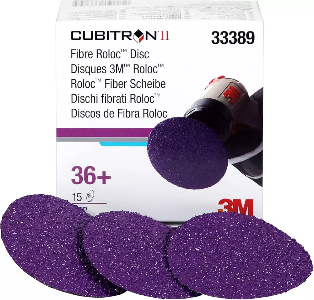 3M 33389 – 36 Grit Cubitron™ II Fibre Roloc™ Disc (3", 15 Pcs)