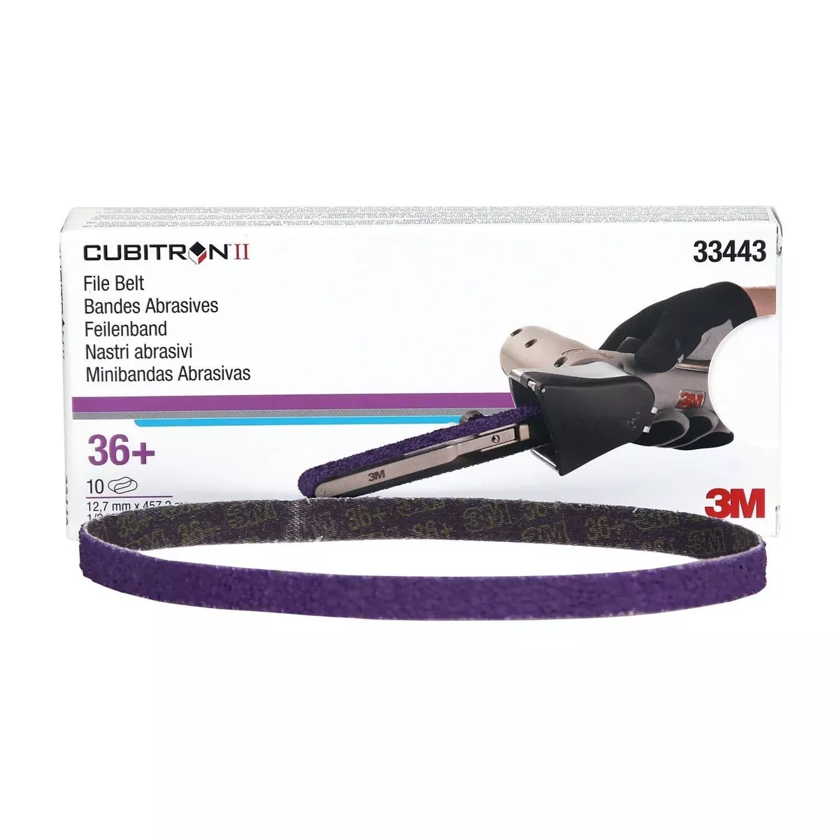 3M 33443 – 36 Grit Sanding File Belts (10 Pcs, 0.5″ x 18″)