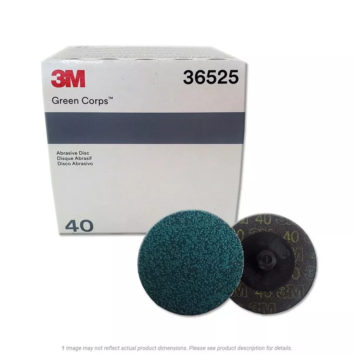 3M 36525 – 40 Grit Green Corps™ Roloc™ Abrasive Disc (2", 25 Pcs)