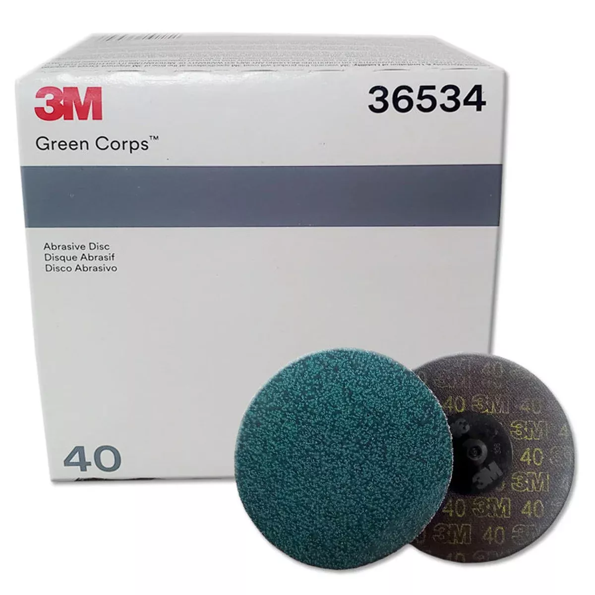 3M 36534 – 40 Grit Green Corps™ Roloc™ Abrasive Disc (3", 25 Pcs)