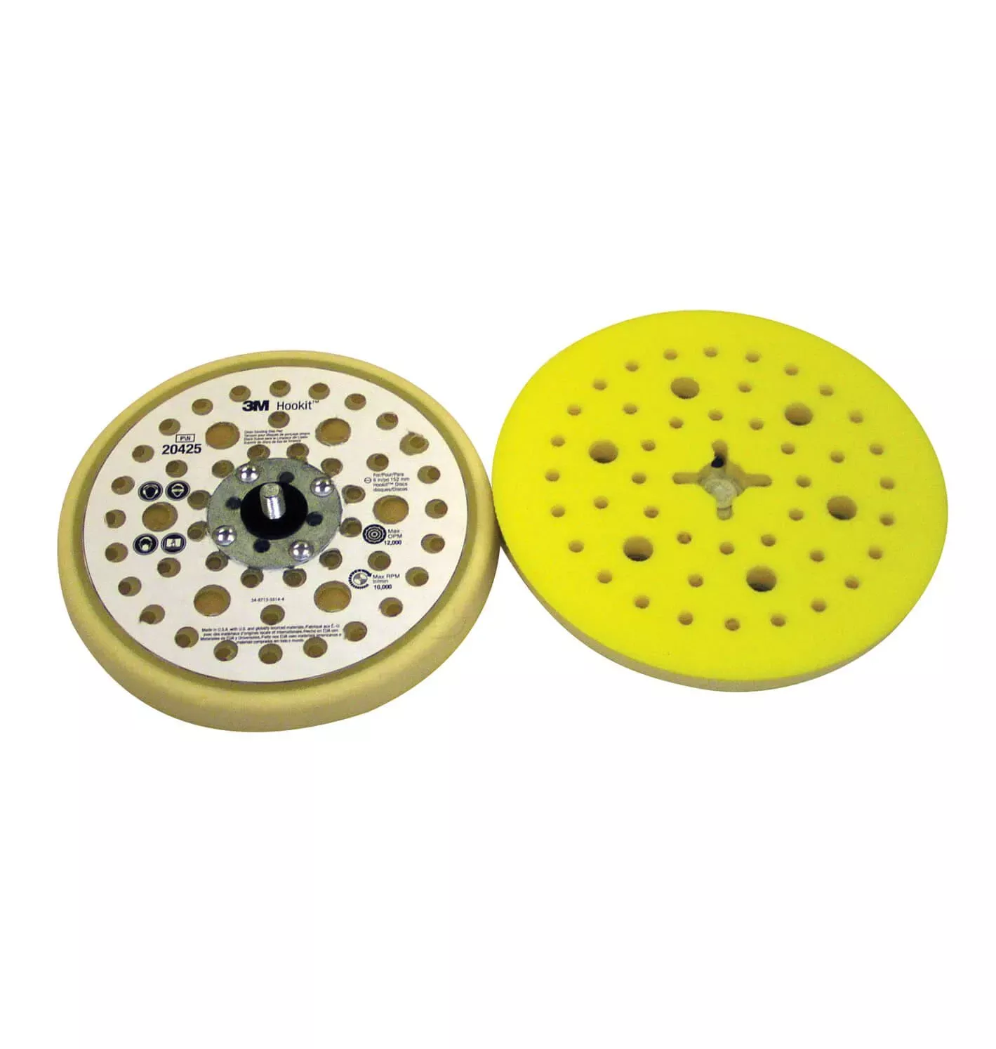 3M Hookit Clean Sanding Low Profile Disc Pad 20425, 6 in x 11/16 in x 5/16-24 External 53 Holes10 Per Case