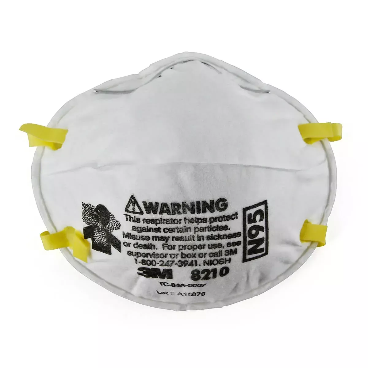 3M Particulate Respirator 8210, N95 Respirator, 46457 Case of 160