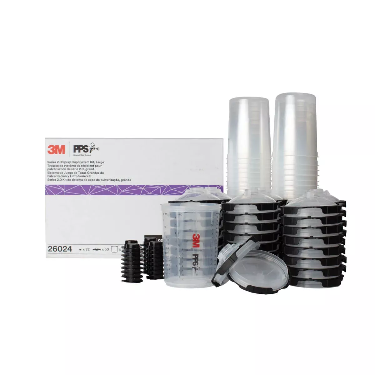 3M PPS Series 2.0 Spray Cup System Kit, 26024, Large (28 fl oz, 850 mL), 200 Micron Filter