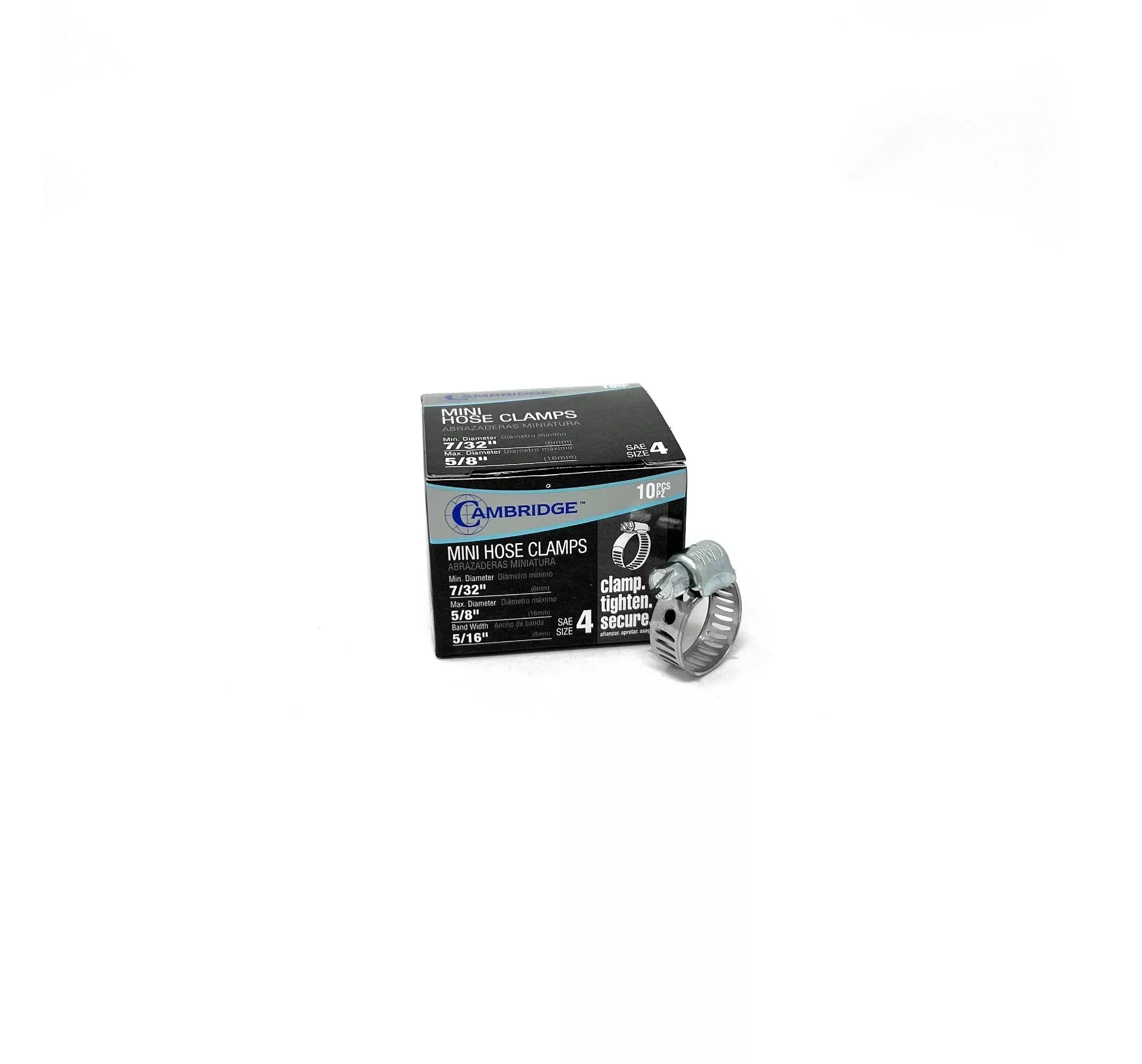 #4 - 7/32 TO 5/8 MINI HOSE CLAMP (BOX OF 10)