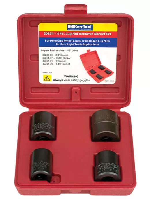4 Pc Lug Nut Remover Impact Socket Set