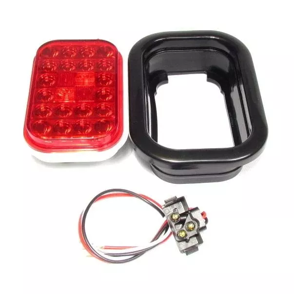 5.3" x3.4" Red Rectangular Tail/Stop/Turn Led Light With 24 Leds And Red Lens | F235286