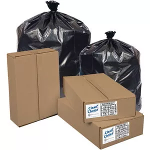 56gal, 22 Micron, Black HDPE Can Liner, Box of 150
