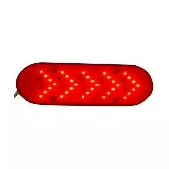 6" Amber Oval Tail/Turn Sequential Arrow Led Light With 35 Leds And Red Lens | F235292