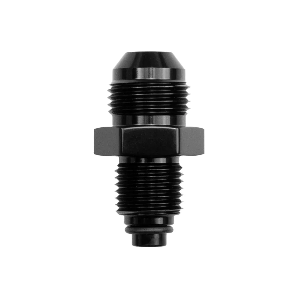 -8 AN to M18x1.5mm Inverted Flare Adapter (w/ O-Ring) Black