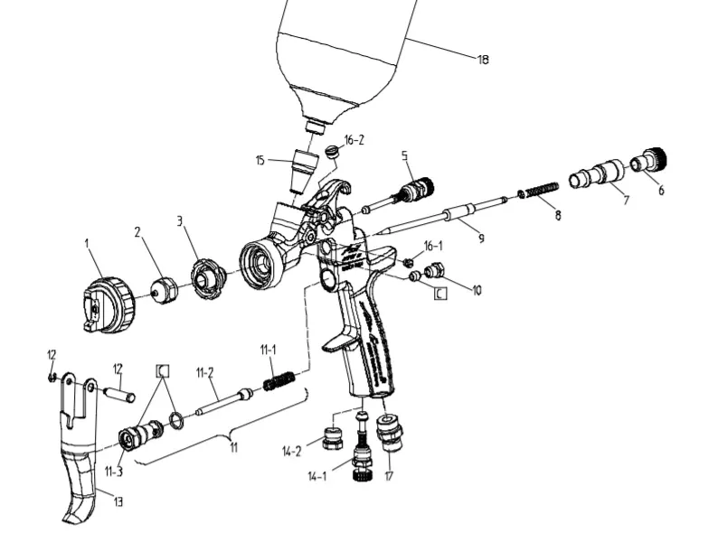 Anest Iwata AZ3 (AZ3HV2) 1.3mm Nozzle/Needle Set 9173