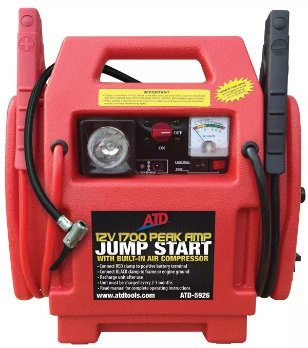 ATD-5926 12V 1700 Peak Amp Jump Start with Built-In Air Compressor,