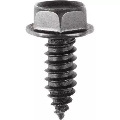 Au-ve-co 10364 Tapping Screw, System of Measurement: Imperial, 5/16-12 Thread, 7/8 in L, Hex Washer Head, Black Oxide