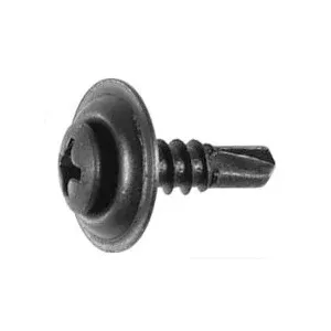 Au-ve-co 11454 Tapping Screw With Countersunk Washer, #8 Thread, 5/8 in OAL, Phillips Oval, Sems Head
