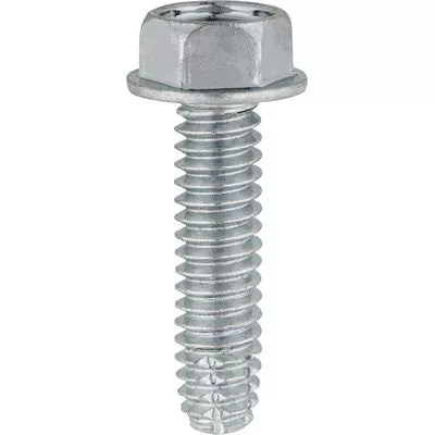 Au-ve-co 5786 Thread Cutting Tapping Screw, 1/4-20 Thread, 1 in OAL, Hex Washer Head, Bright Zinc Chromate