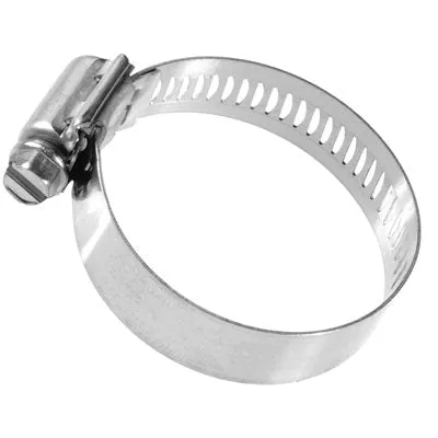 Au-ve-co 9585 Hose Clamp, 1/2 in Minimum Clamp Diameter, 1-1/8 in Maximum Clamp Diameter, 300/400 Stainless Steel