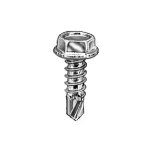 Au-ve-co 9620 Tapping Screw, #14 Thread, 3/4 in OAL, Hex Washer Head, Zinc-Plated