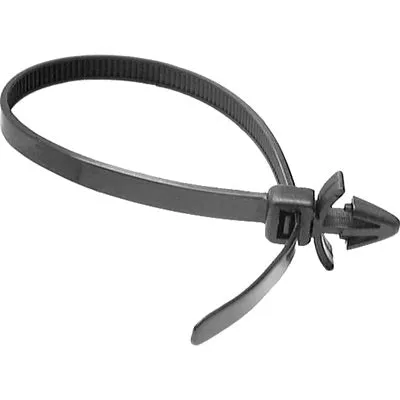 Au-ve-co AP20380 Cable Strap, 5 mm W, 20 mm L, Nylon, Black, 44 mm Max Bundle Dia