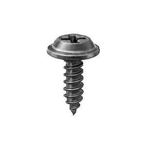 Au-ve-co AuvecoPak AP12213 Tapping Screw, #8 Thread, 1/2 in OAL, Phillips Flat Top Washer Head, Black E-Coated