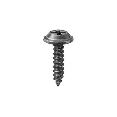 Au-ve-co AuvecoPak AP12214 Tapping Screw, #8 Thread, 5/8 in OAL, Phillips Flat Top Washer Head, Black E-Coated