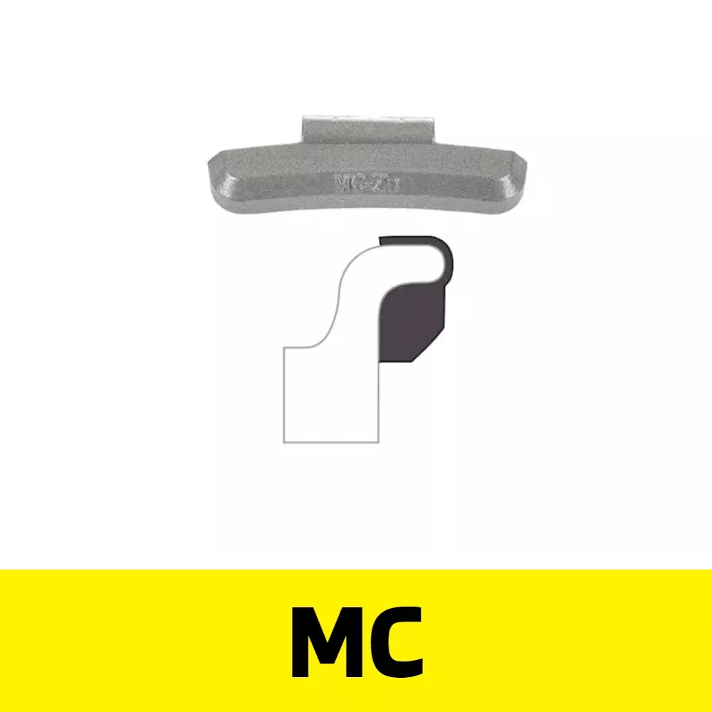 Clip-On WW - MC Profile 2.75 oz, Box of 25 - Lead "Yellow" Uncoated