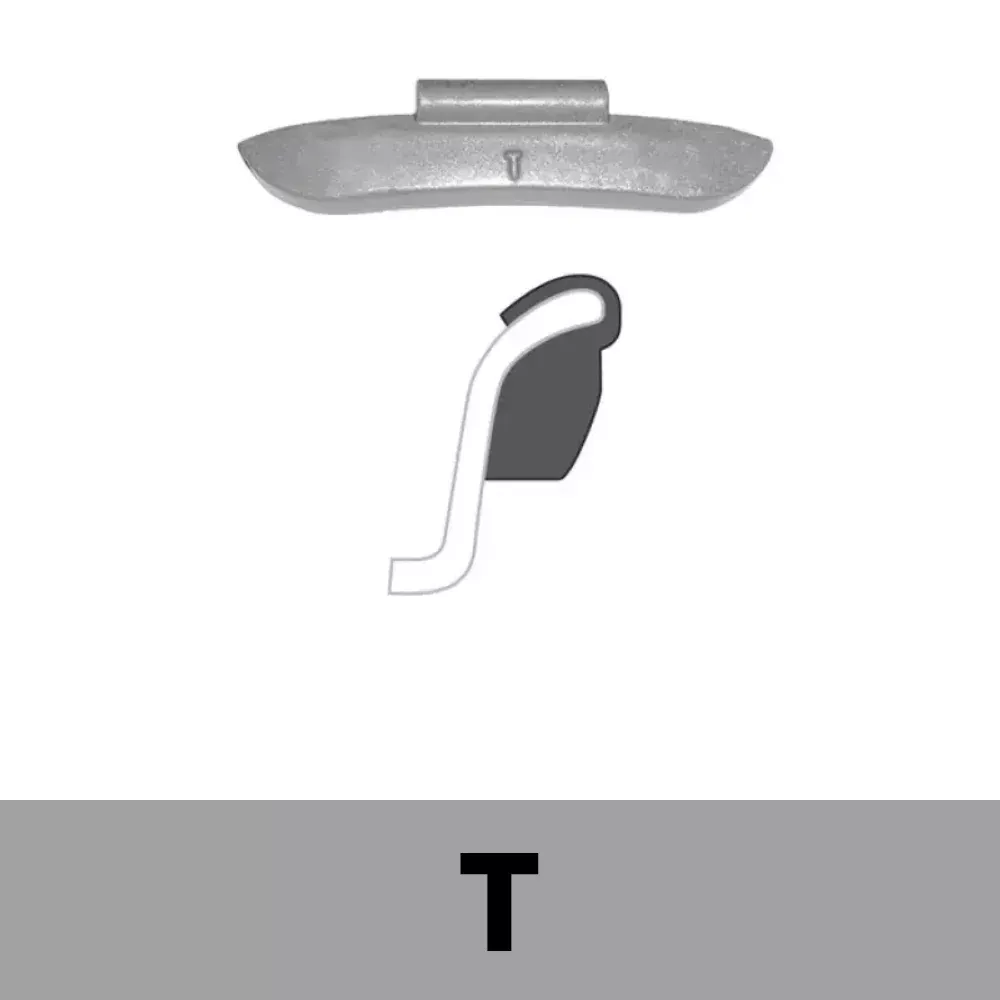 Clip-On WW - T Profile 3.00 oz, Box of 25 - Lead "Grey"