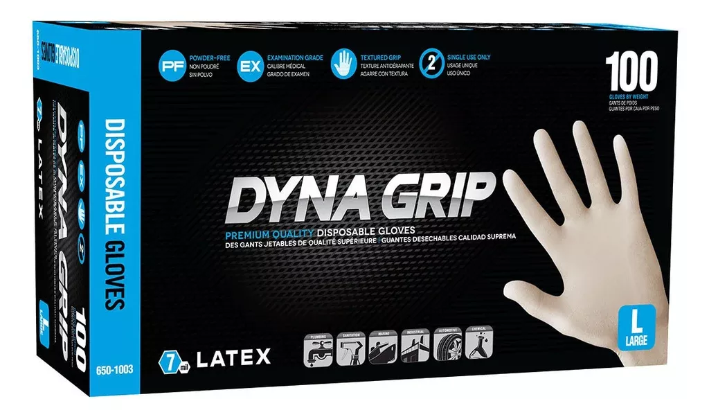 Dyna Grip Latex Disposable Glove (Powder-Free)