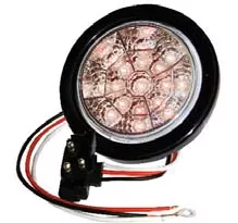 F235104 | RED Clear, 4" Dia. 17 LED Chromed Reflector Sealed
