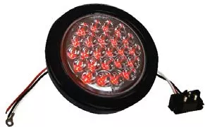 F235110 | RED Clear, 4" Dia. 24 LED Sealed 12 V.