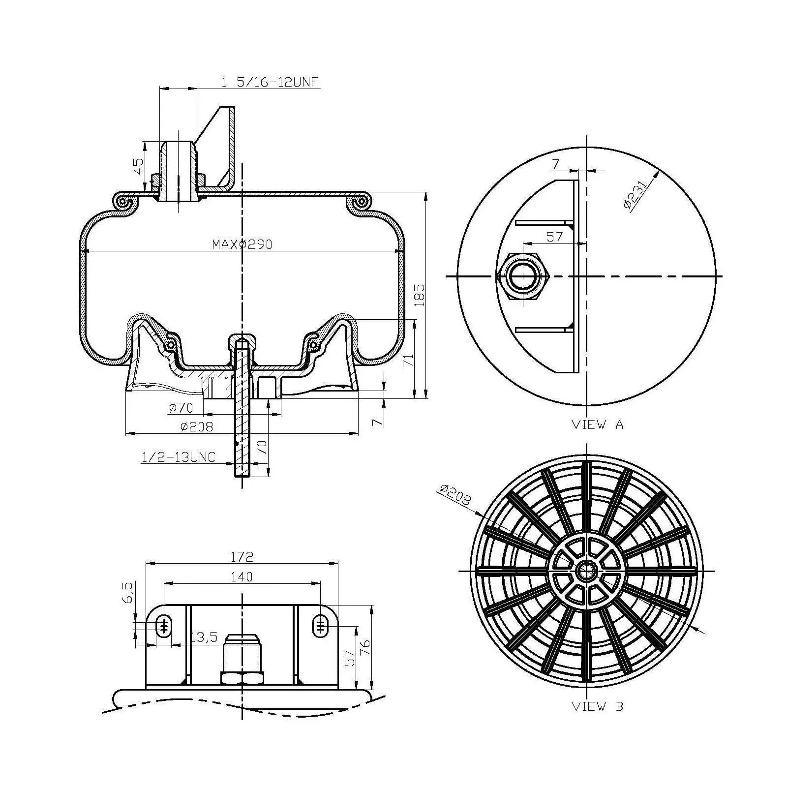 F245569 | AIR SPRING9622, 1R11-221 | Replace FAS-0698