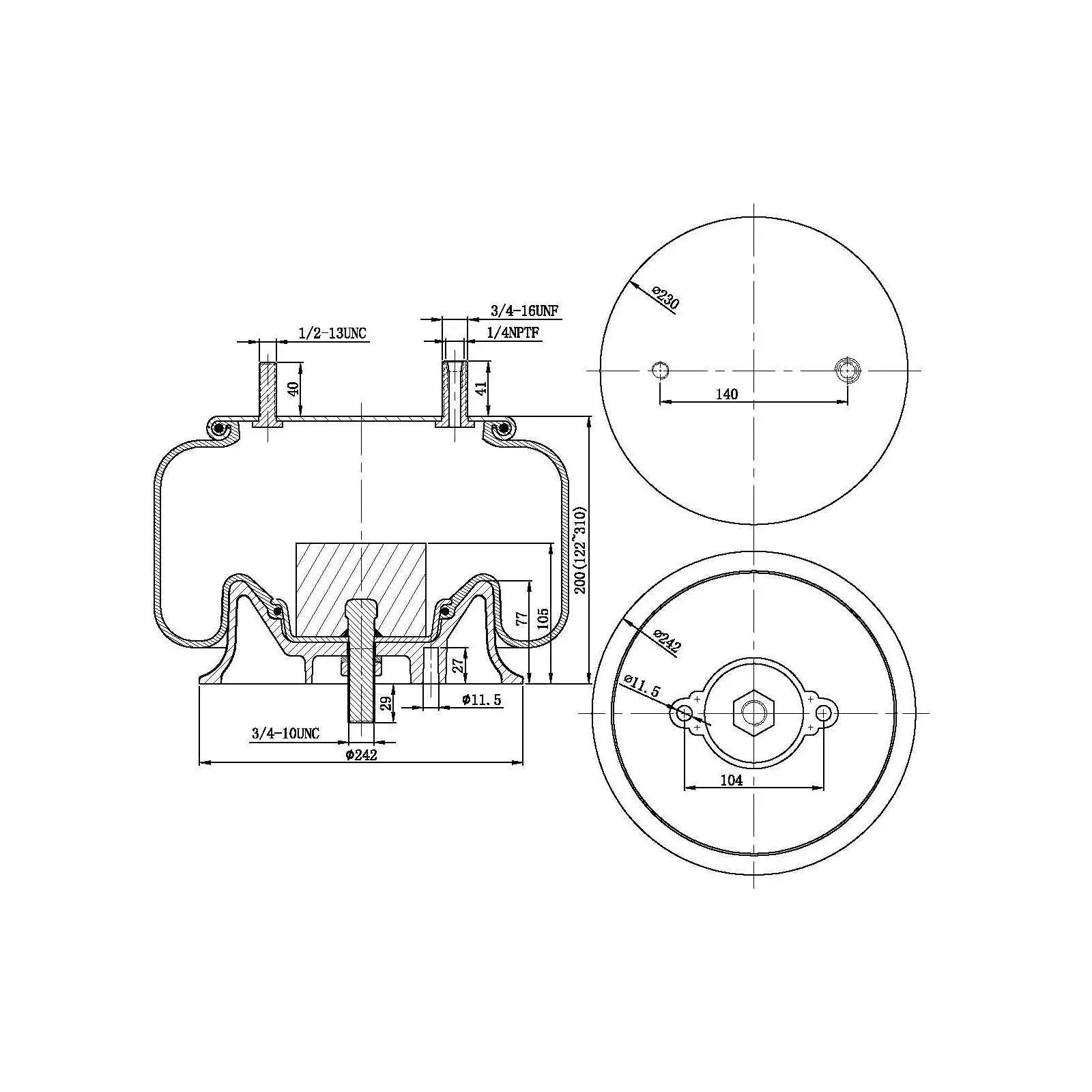 F245599 | AIR SPRING9039, 1R12-095 | Replace FAS-0699