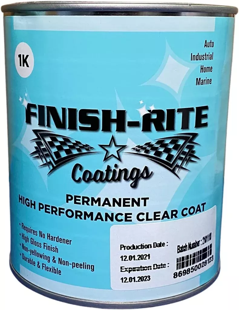 Finish-Rite Coatings 1K Permanent High Performance Brushable - Rollable - Sprayable Clear Coat for Auto, Marine, Home and Industrial