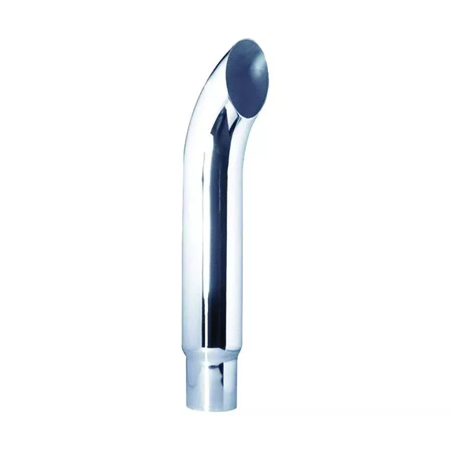 Fortpro 6" to 5" O.D. Chrome Curved Exhaust Stack Pipe - 108" Long | F247714