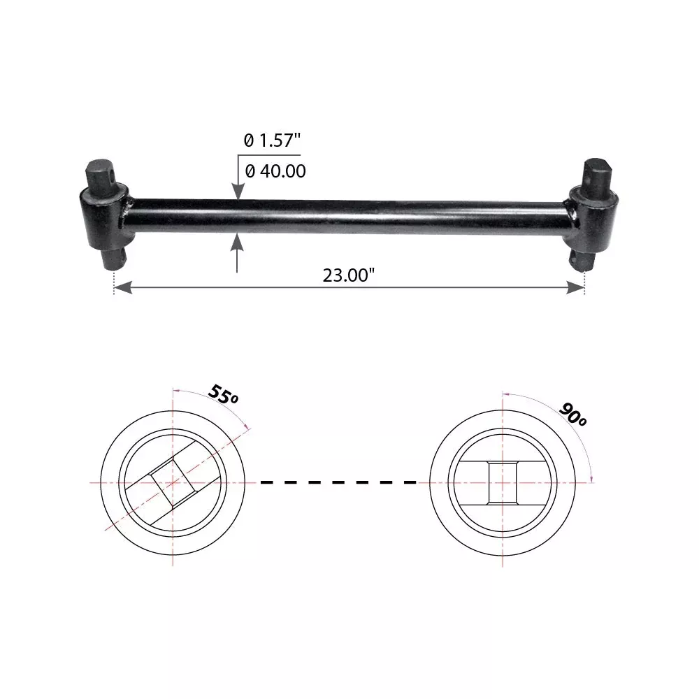 Fortpro Torque Rod with Bushing Compatible with Freightliner FAS Airliner II Series Trucks Replaces 681-326-6316 | F317230
