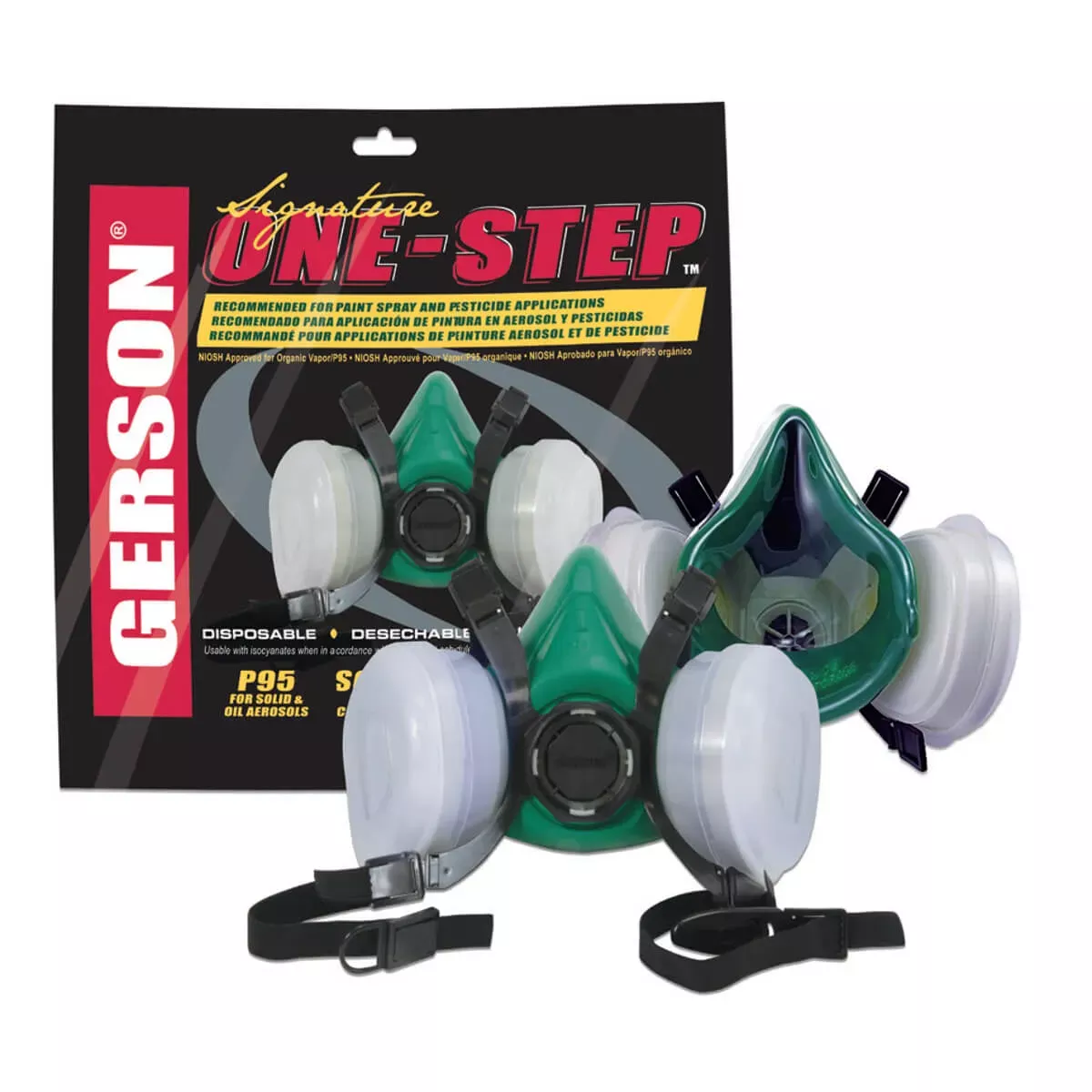 Gerson ONE-STEP 8000 Series Disposable Half-Mask Respirator P95Choose Small, Medium or Large Case of 12