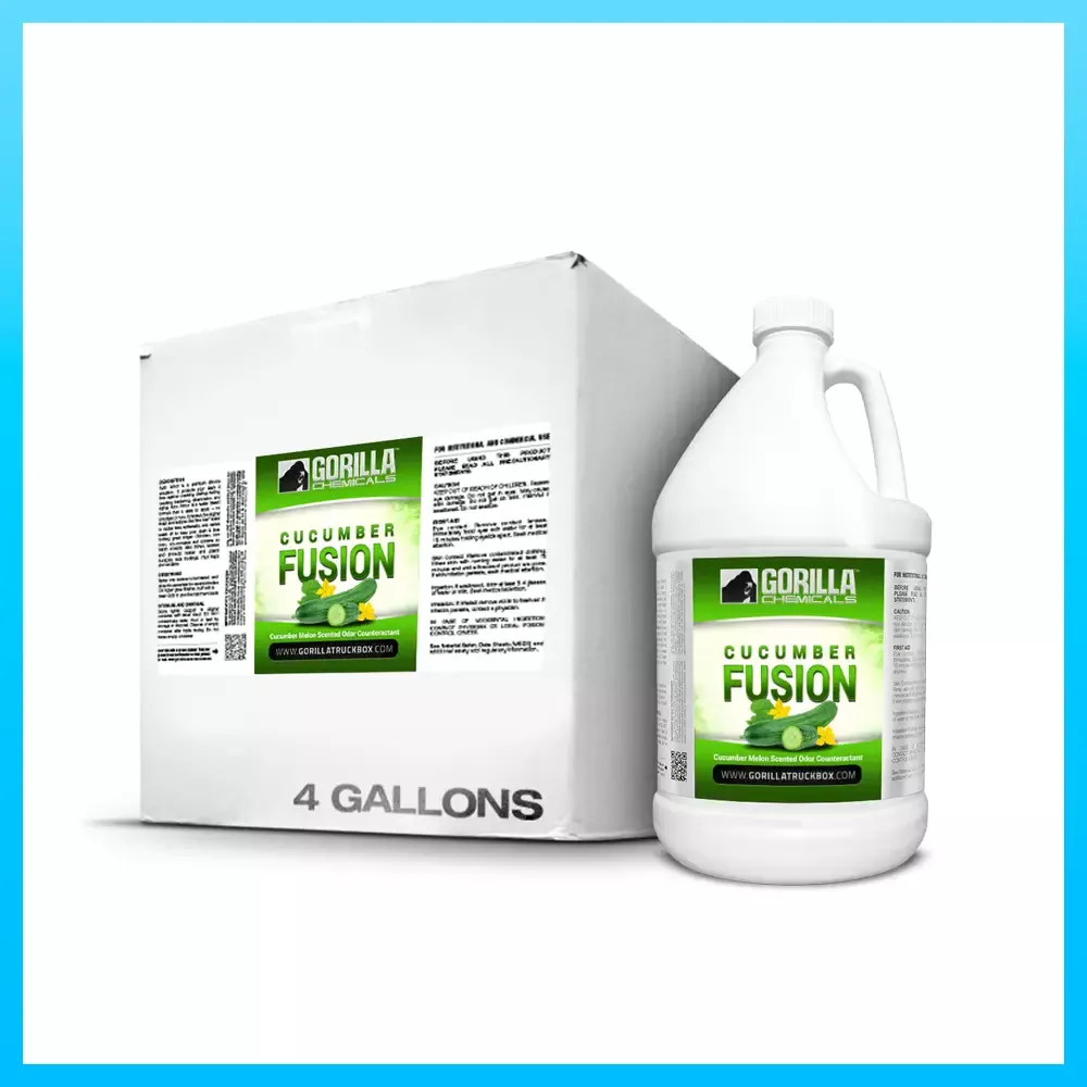 Gorilla Truckbox –Gorilla Cucumber Fusion Odor Counteractant – Carpet Deodorizer – Case (4 Gallons)