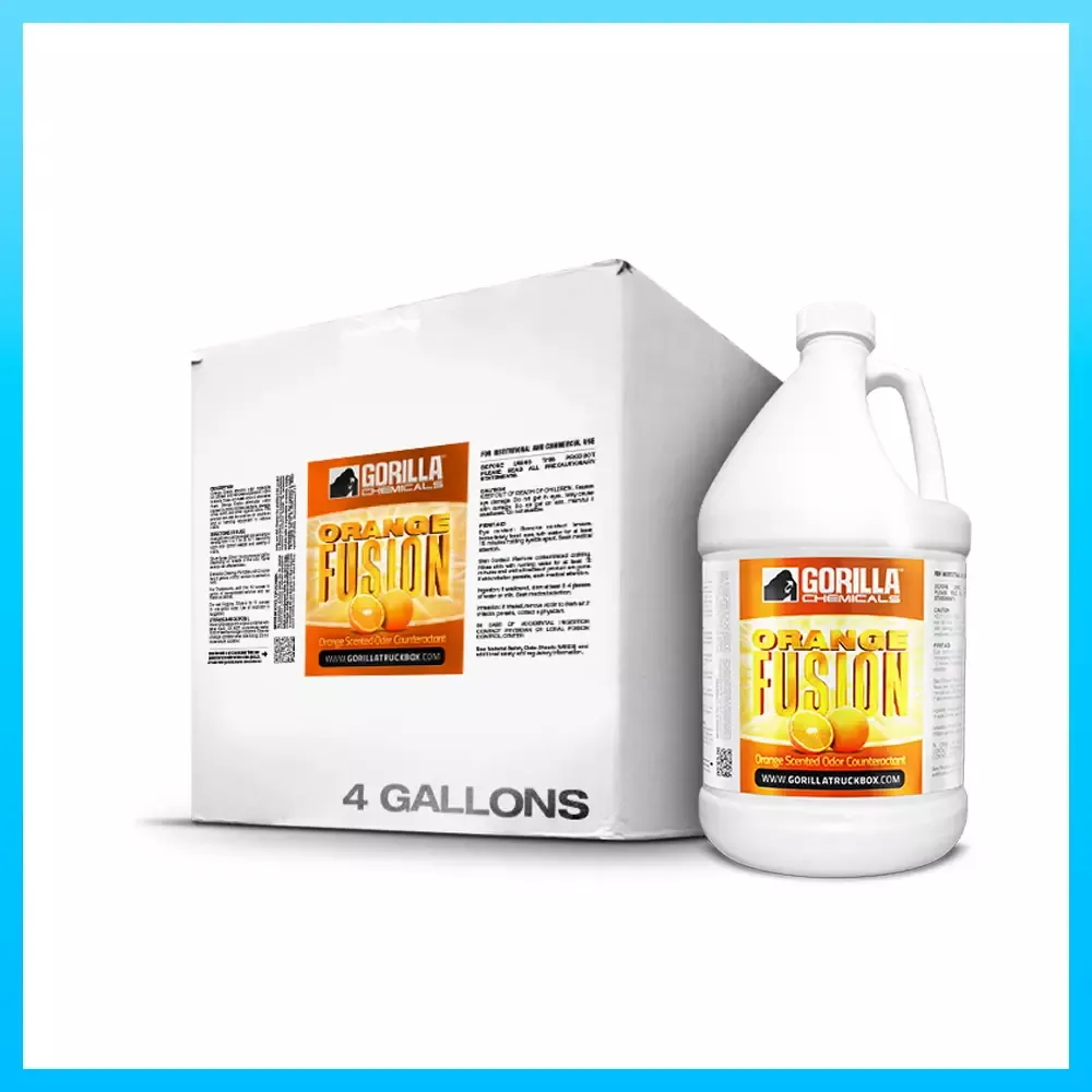 Gorilla Truckbox – Gorilla Orange Fusion Odor Counteractant – Carpet Deodorizer – Case (4 Gallons)